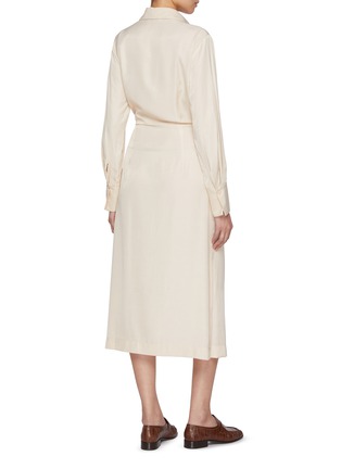 Back View - Click To Enlarge - PESERICO - Belted Shirt Dress
