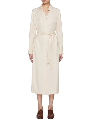 Main View - Click To Enlarge - PESERICO - Belted Shirt Dress