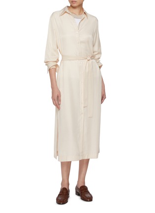 Figure View - Click To Enlarge - PESERICO - Belted Shirt Dress