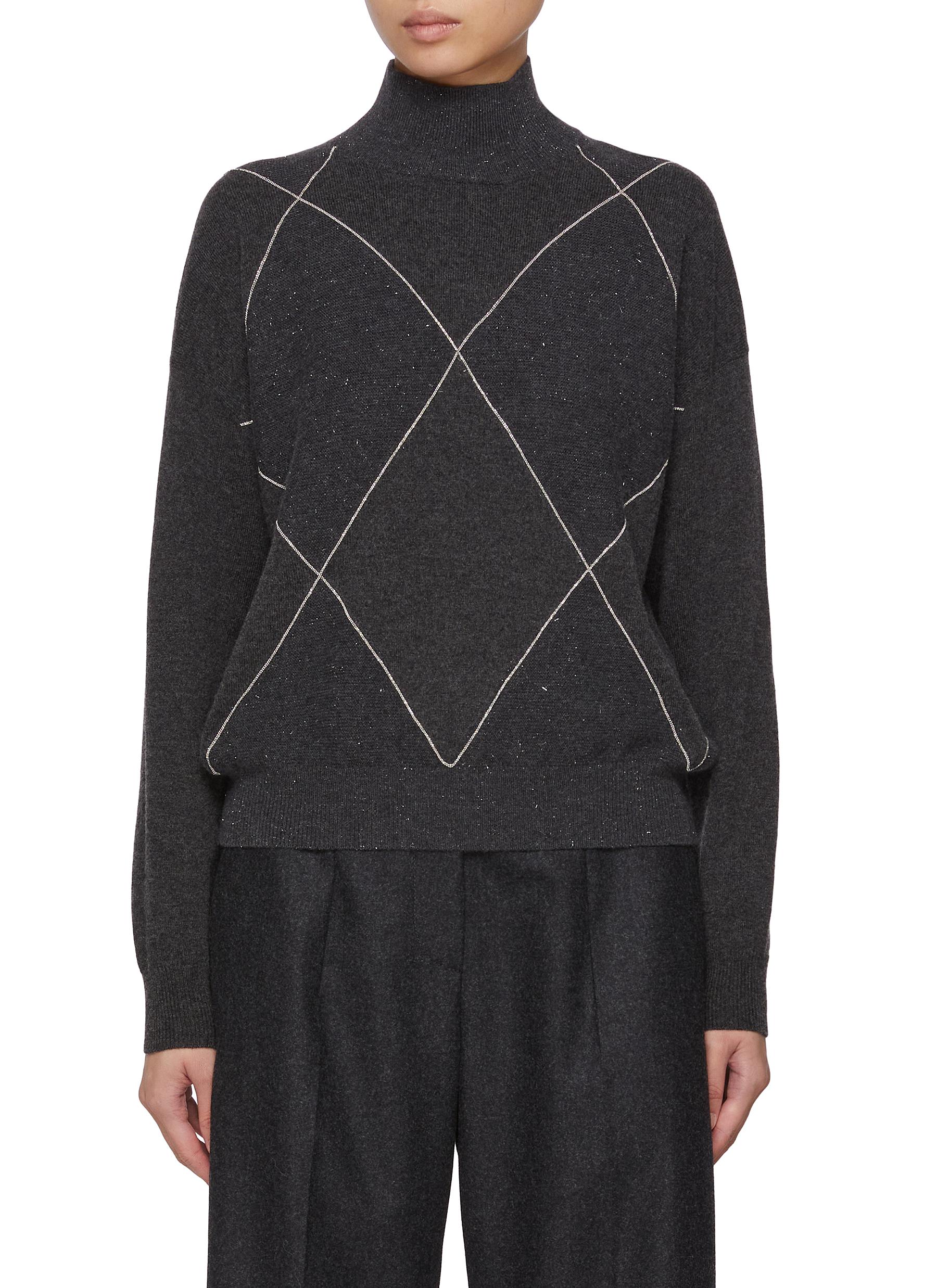 PESERICO | Diamond Knit Turtleneck Sweater | Women | Lane