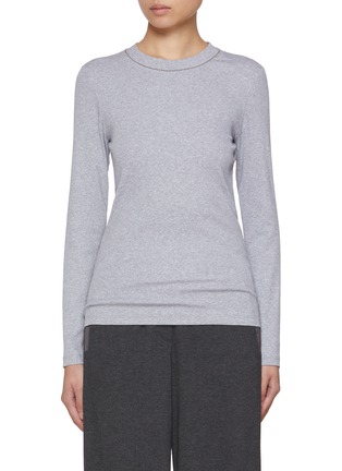 Main View - Click To Enlarge - PESERICO - Embellished Round Neck T-Shirt