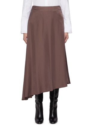 Main View - Click To Enlarge - PESERICO - Asymmetrical Midi Skirt
