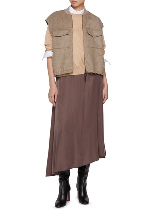 Figure View - Click To Enlarge - PESERICO - Asymmetrical Midi Skirt