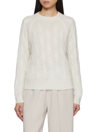 Main View - Click To Enlarge - PESERICO - Sequin Cable Knit Alpaca Wool Sweater
