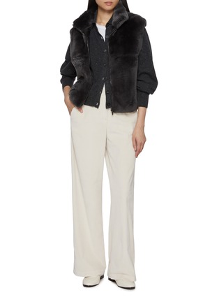 Figure View - Click To Enlarge - PESERICO - Button Up Silk Wool Cashmere Blend Cardigan