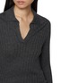  - PESERICO - Slim Fit Ribbed Wool Blend Knit Polo Top