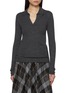 Main View - Click To Enlarge - PESERICO - Slim Fit Ribbed Wool Blend Knit Polo Top