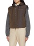 Detail View - Click To Enlarge - PESERICO - Reversible Hooded Zip Up Fur Vest