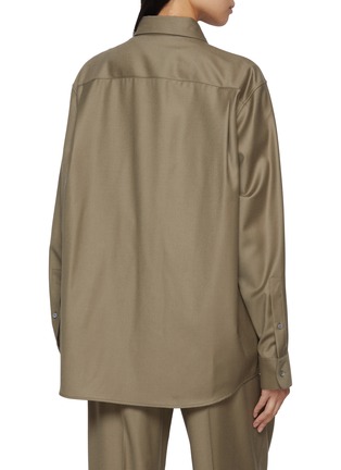 Back View - Click To Enlarge - THE ROW - Pino Oversized Wool Shirt