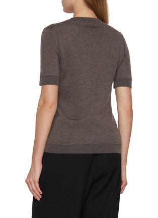 Back View - Click To Enlarge - THE ROW - Linnea Short Sleeve Cashmere Top