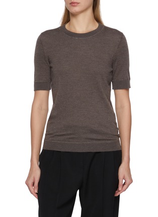 Main View - Click To Enlarge Main View - Click To Enlarge - THE ROW - Linnea Short Sleeve Cashmere Top
