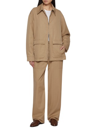 Figure View - Click To Enlarge - THE ROW - Mende Drawstring Cotton Cashmere Pants