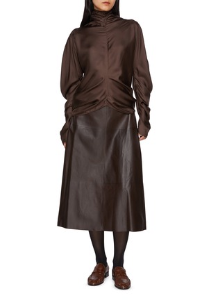 Figure View - Click To Enlarge - THE ROW - Hedora Leather Midi Skirt