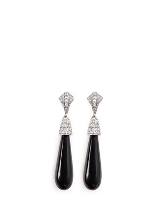Main View - Click To Enlarge - KENNETH JAY LANE - Glass crystal pavé resin teardrop clip earrings