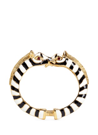 Main View - Click To Enlarge - KENNETH JAY LANE - Enamel double zebra gold plated cuff