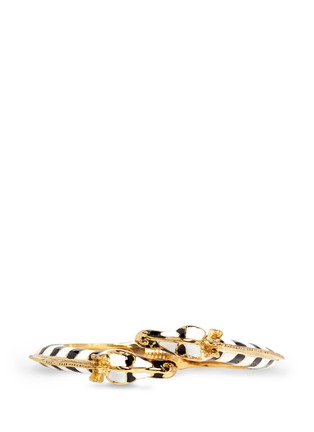 Figure View - Click To Enlarge - KENNETH JAY LANE - Enamel double zebra gold plated cuff