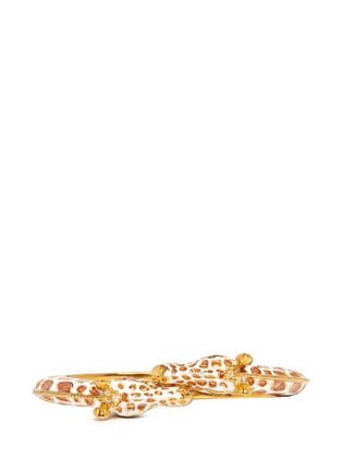 Figure View - Click To Enlarge - KENNETH JAY LANE - Enamel double giraffe gold plated cuff