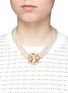 Figure View - Click To Enlarge - KENNETH JAY LANE - Slidable charm tiered glass pearl necklace