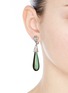 Figure View - Click To Enlarge - KENNETH JAY LANE - Glass crystal pavé resin teardrop clip earrings