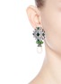 Figure View - Click To Enlarge - KENNETH JAY LANE - Glass crystal plate faux pearl drop clip earrings