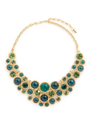 Main View - Click To Enlarge - KENNETH JAY LANE - Glass crystal cabochon gold plated necklace