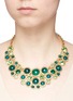 Figure View - Click To Enlarge - KENNETH JAY LANE - Glass crystal cabochon gold plated necklace