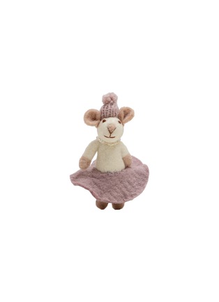 Main View - Click To Enlarge - GRY & SIF - Mouse With Purple Dress Felted Ornament