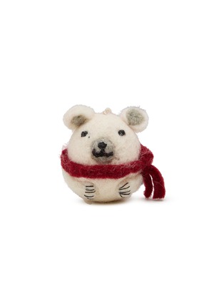 Main View - Click To Enlarge - GRY & SIF - Polar Bear With Scarf Felted Ornament
