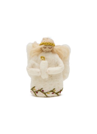 Main View - Click To Enlarge - GRY & SIF - Small Angel With Candle Felted Ornament