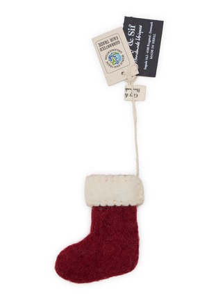 Main View - Click To Enlarge - GRY & SIF - Mini Stocking Felted Ornament — Red