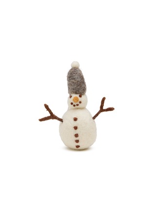 Main View - Click To Enlarge - GRY & SIF - Snowman With Grey Hat Felted Ornament