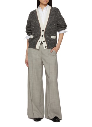 Figure View - Click To Enlarge - BRUNELLO CUCINELLI - Contrast Trim Knit Cardigan
