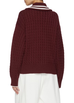 Back View - Click To Enlarge - BRUNELLO CUCINELLI - Striped Zip Up Cashmere Jacket