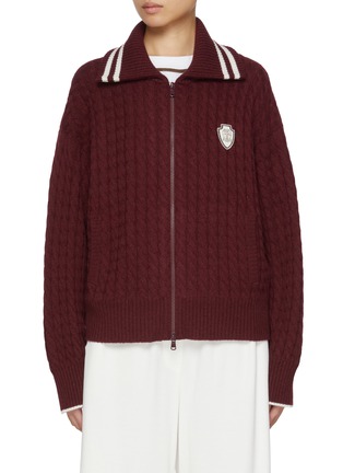 Main View - Click To Enlarge - BRUNELLO CUCINELLI - Striped Zip Up Cashmere Jacket
