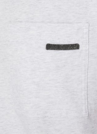  - BRUNELLO CUCINELLI - Monili Embellished Pocket Cotton T-Shirt