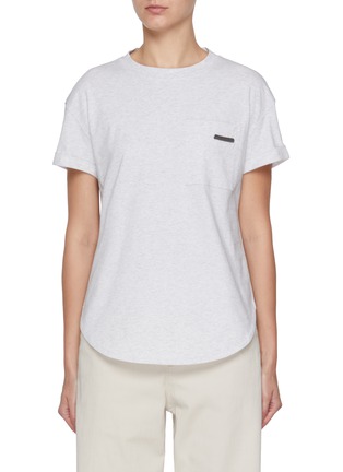Main View - Click To Enlarge - BRUNELLO CUCINELLI - Monili Embellished Pocket Cotton T-Shirt