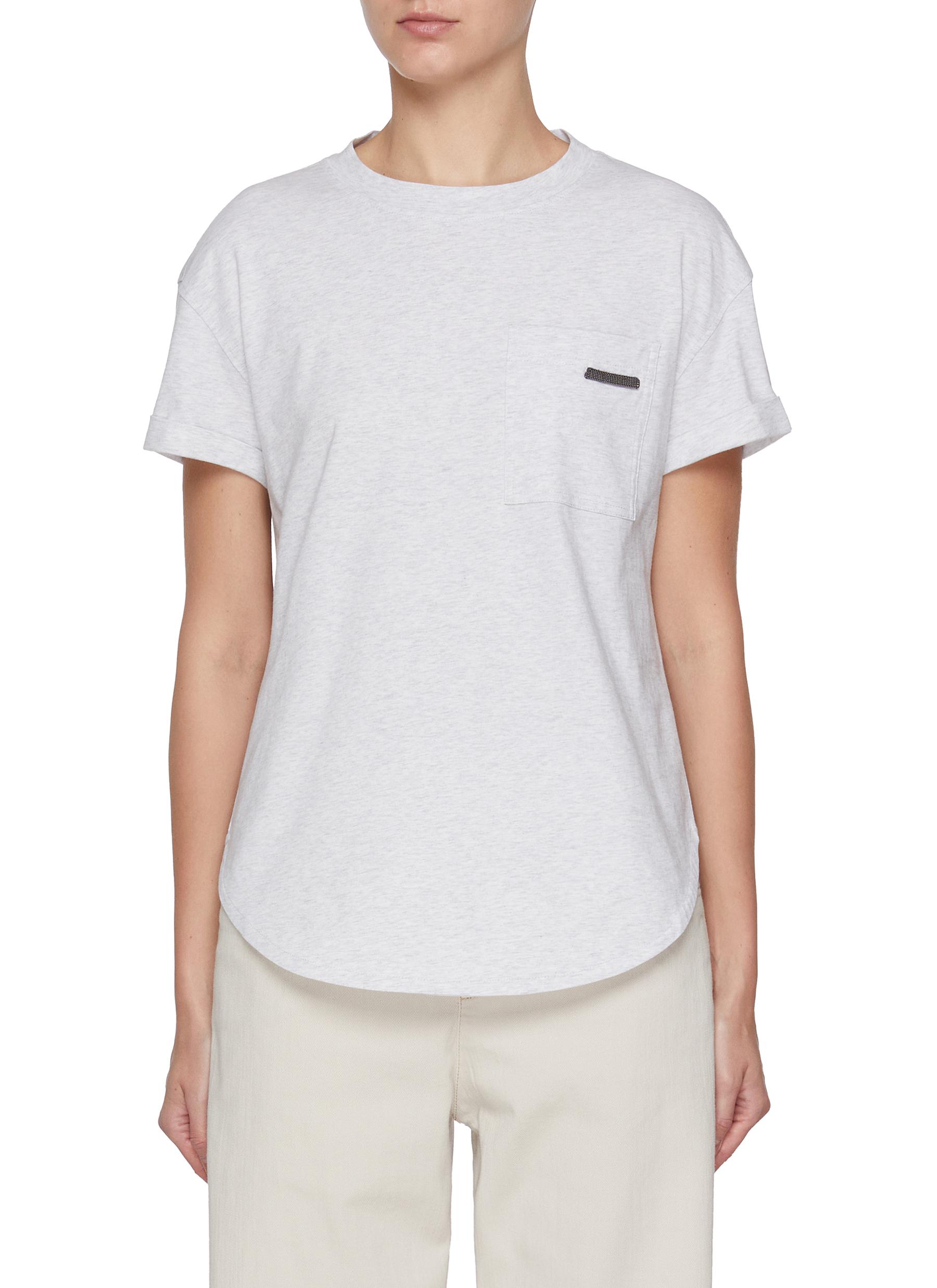 BRUNELLO CUCINELLI | Monili Embellished Pocket Cotton T