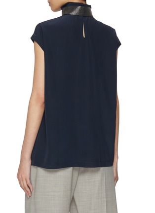 Back View - Click To Enlarge - BRUNELLO CUCINELLI - High Neck Silk Top