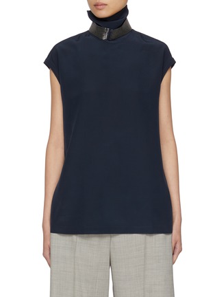 Main View - Click To Enlarge - BRUNELLO CUCINELLI - High Neck Silk Top
