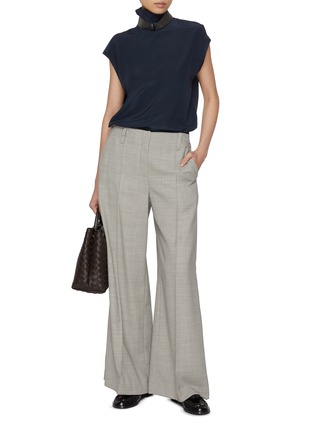 Figure View - Click To Enlarge - BRUNELLO CUCINELLI - High Neck Silk Top