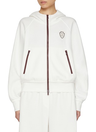 Main View - Click To Enlarge - BRUNELLO CUCINELLI - Logo Patch Hooded Jacket