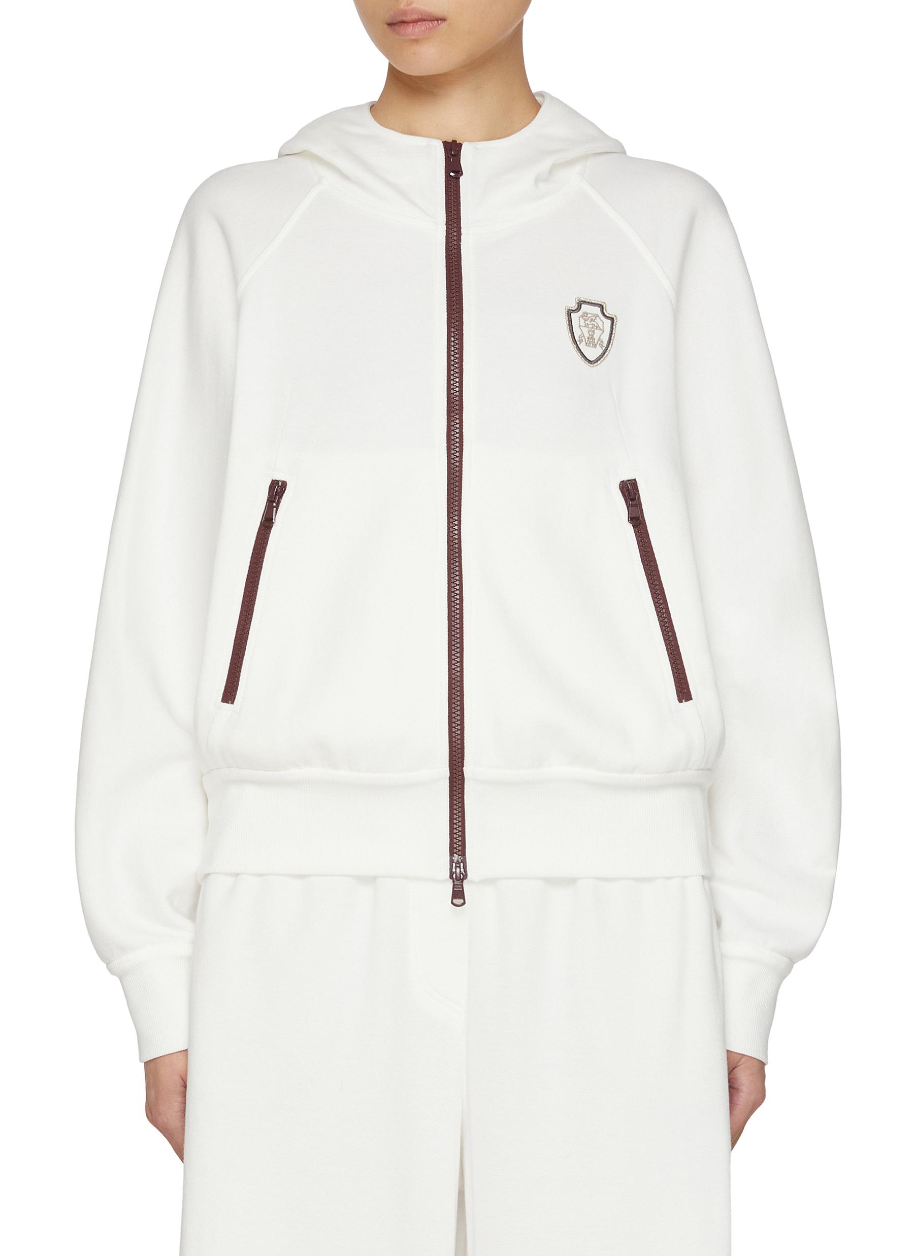 BRUNELLO CUCINELLI | Logo Patch Hooded Jacket | Women | Lane