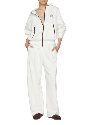 Figure View - Click To Enlarge - BRUNELLO CUCINELLI - Logo Patch Hooded Jacket