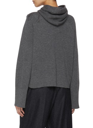 Back View - Click To Enlarge - BRUNELLO CUCINELLI - Monili Embellished Cashmere Knit Hoodie