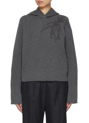 Main View - Click To Enlarge - BRUNELLO CUCINELLI - Monili Embellished Cashmere Knit Hoodie