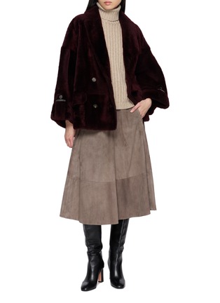 Figure View - Click To Enlarge - BRUNELLO CUCINELLI - Reversible Shearling Leather Jacket