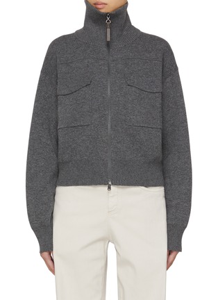 Main View - Click To Enlarge - BRUNELLO CUCINELLI - High Neck Zip Up Jacket
