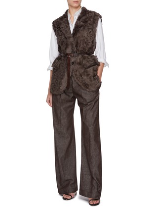 Figure View - Click To Enlarge - BRUNELLO CUCINELLI - Double Breasted Fur Vest