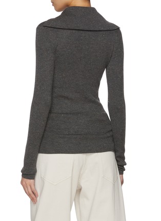 Back View - Click To Enlarge - BRUNELLO CUCINELLI - Lurex Accent Knit Polo Top