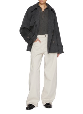Figure View - Click To Enlarge - BRUNELLO CUCINELLI - Lurex Accent Knit Polo Top